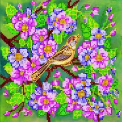 Схема для вышивания бисером АБРИС АРТ "Соловей"